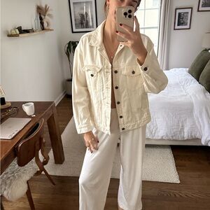 Banana Republic Casual Cream Denim Jacket - Women's Sz Small